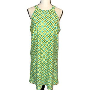 All For Color Shift Dress‎ Women's Size M - Halter Neck Geometric Print Cooling